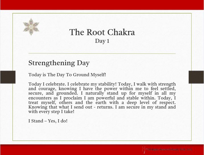 Root Chakra Day 1