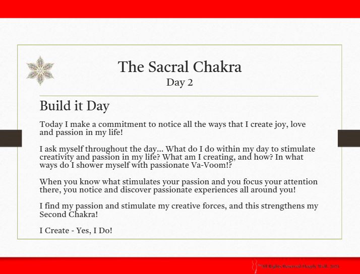 Sacral Chakra Day 2