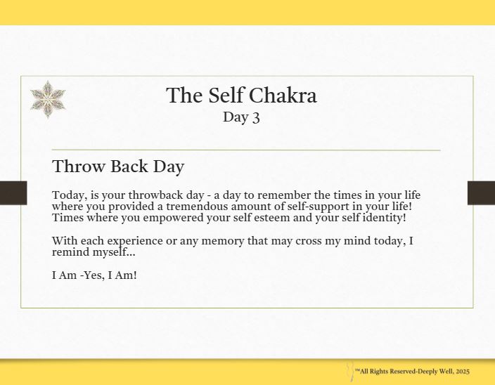 Self Chakra Day 3