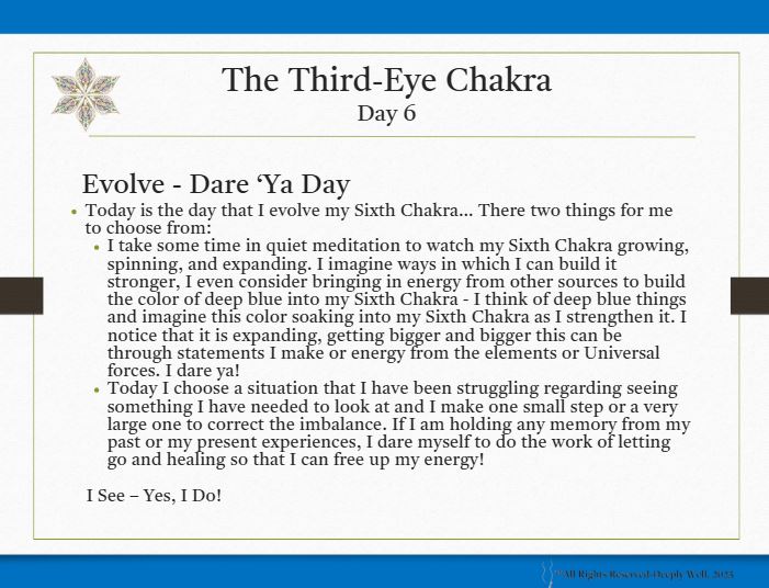 Third-Eye Chakra Day 6